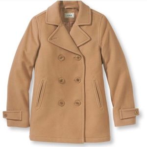 LL Bean beige peacoat
